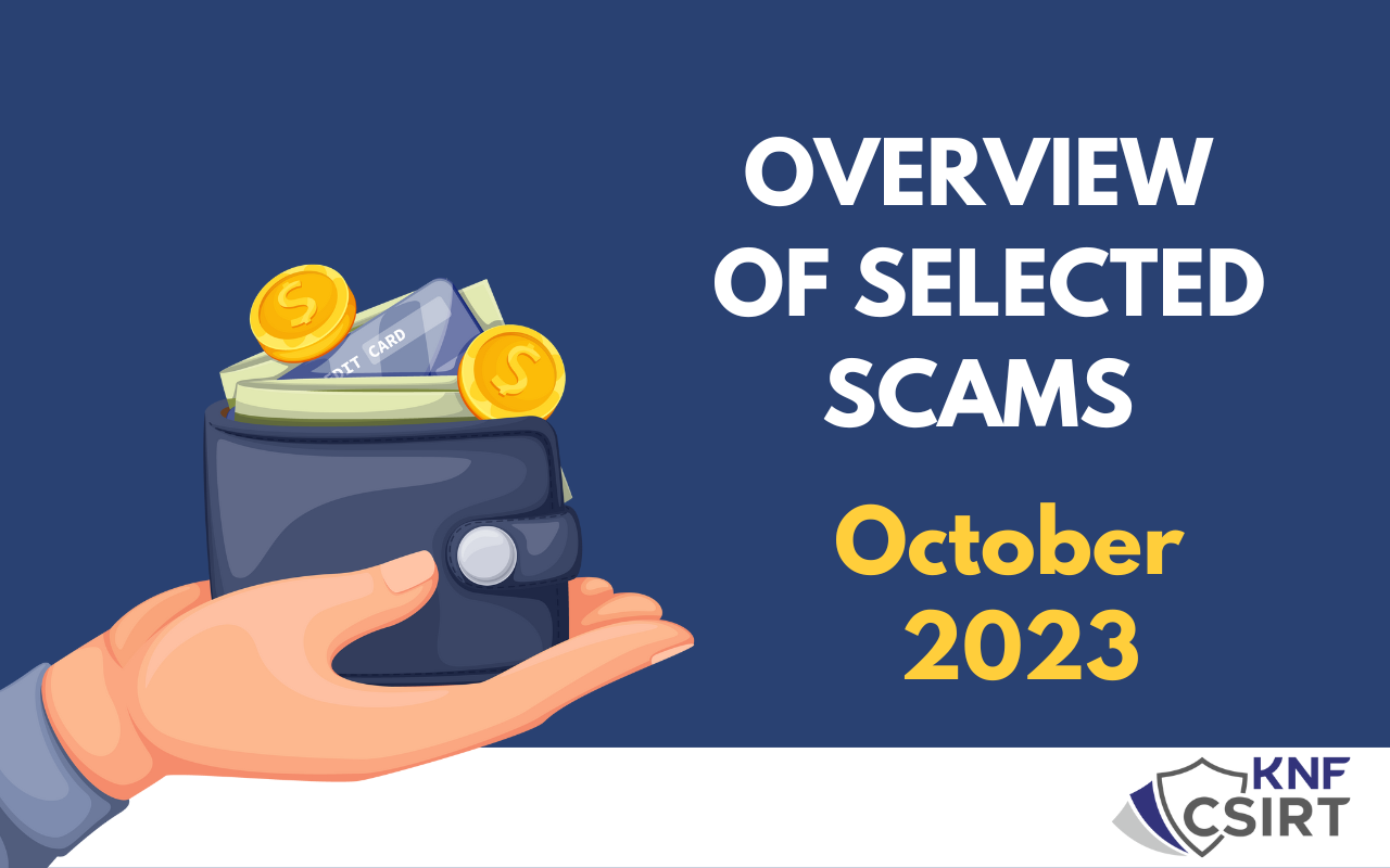 Overview of selected scams - OCTOBER 2023