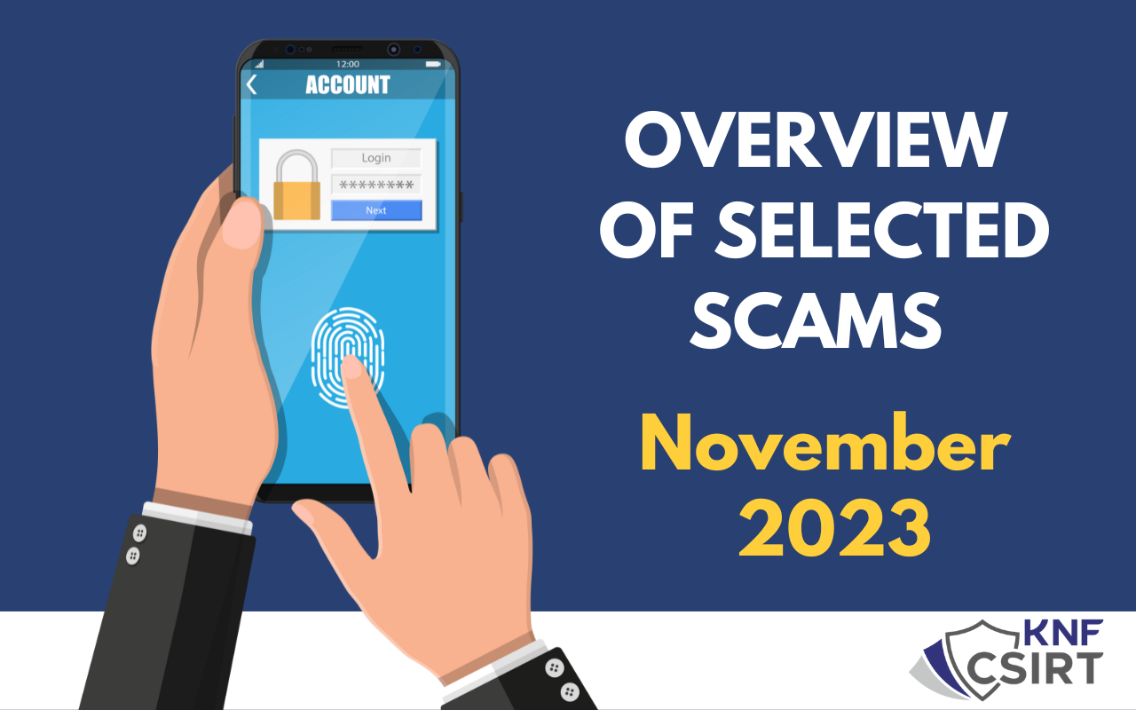 Overview of selected scams - November 2023
