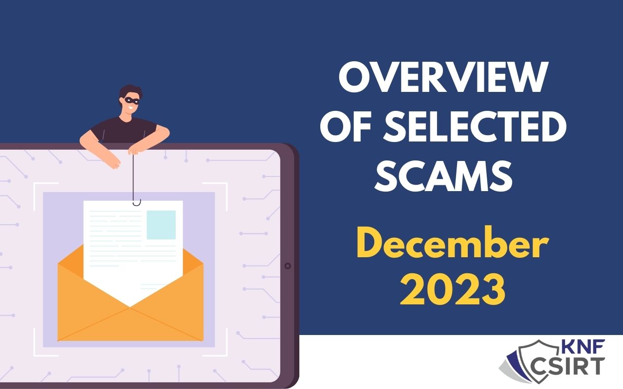 Overview of selected scams - December 2023