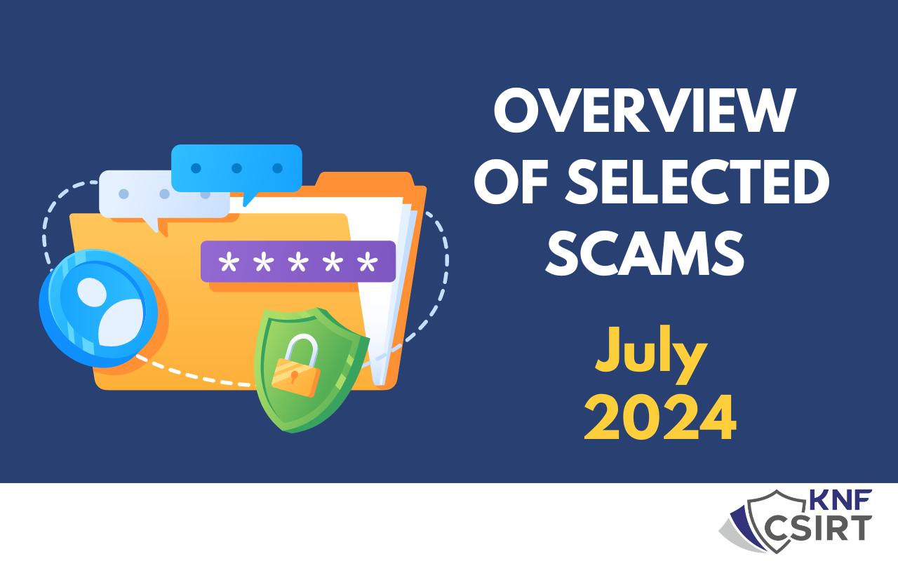 Overview of selected scams - July 2024